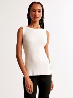 Abercrombie & Fitch Low Back Ribbed Knit Top